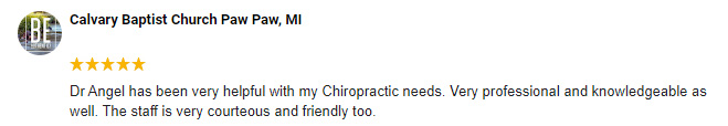 Chiropractic Kalamazzo MI Calvary Testimonial